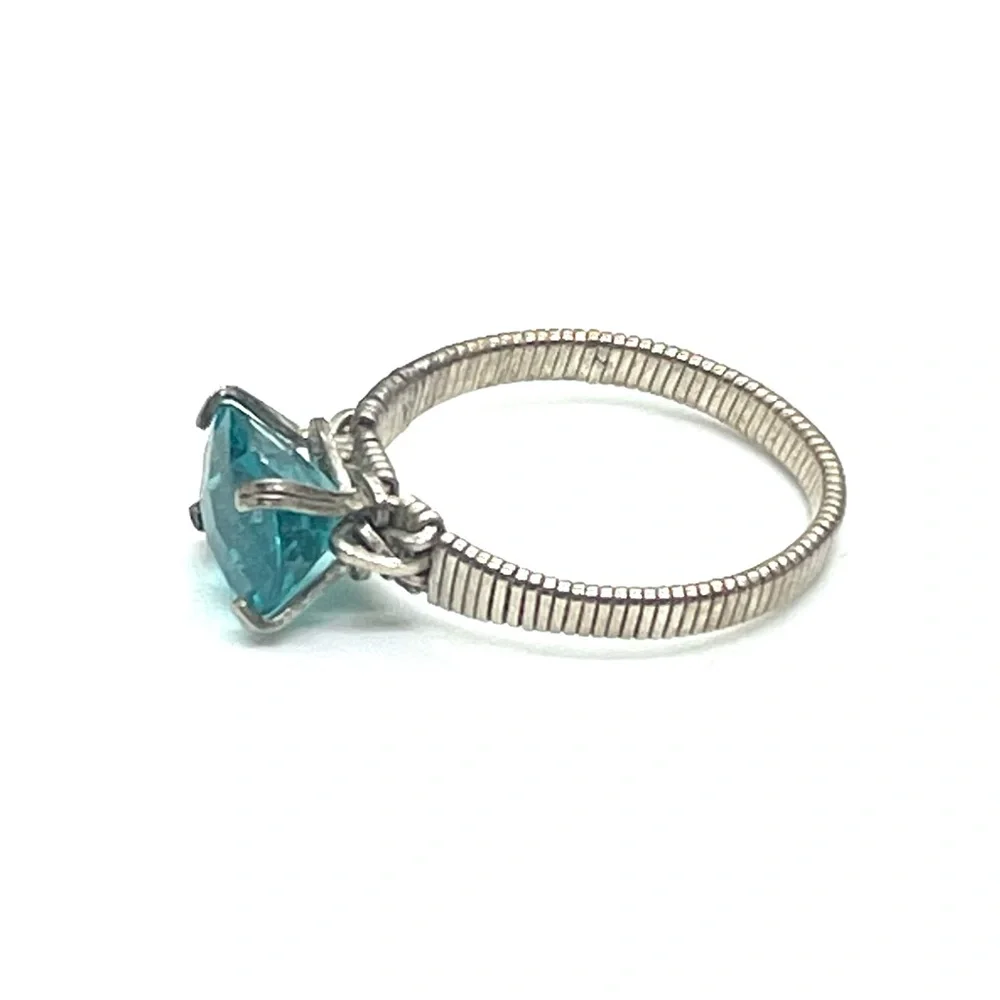 Sterling Wire Wrapped Tourmaline Ring Sz. 10
